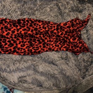 Red leopard dress